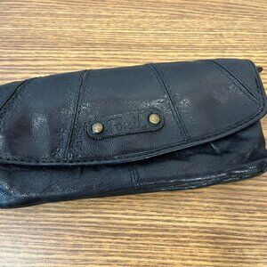 Vintage Fossil Women's Black Soft Leather Clutch Wallet